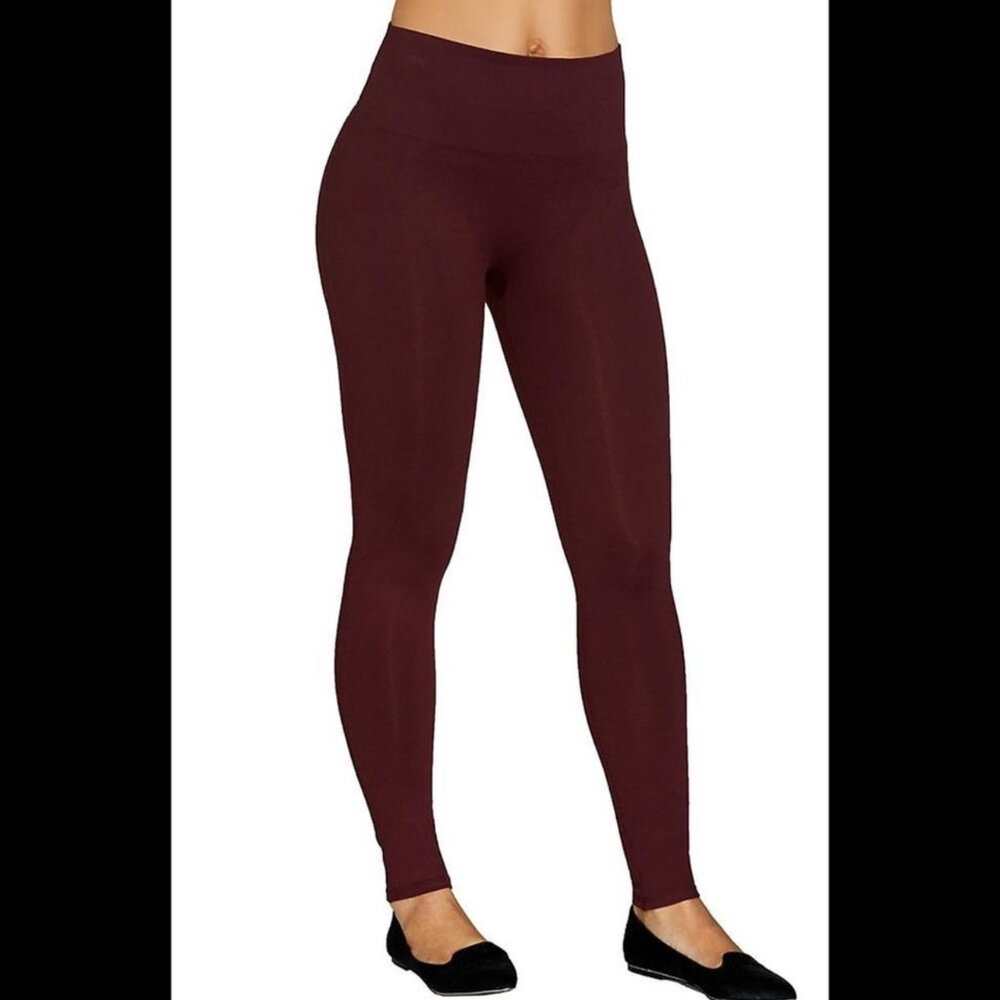 SPANX Women's NWOT Look-At-Me Legging Ribbed #20344 "Merlot" | Size M